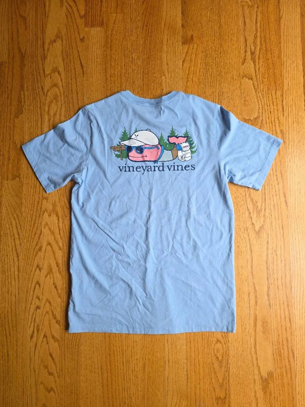 Vineyard Vine's Light Blue Whale T-Shirt | Large 16 | Short Sleeve Camping NEW